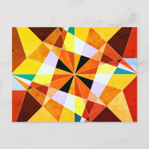 Warme Farben kühlen eckigen geometrischen Formen Postkarte