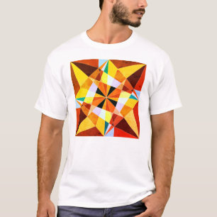 Warme Farben kühlen eckigen geometrischen Formen T-Shirt