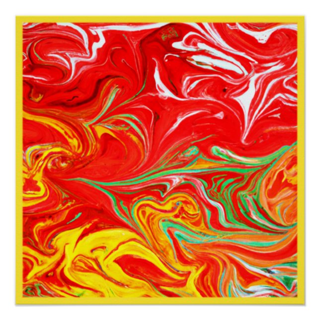 Warme Farben Muster Kunst. Jetzt kaufen Poster (Vorderseite)