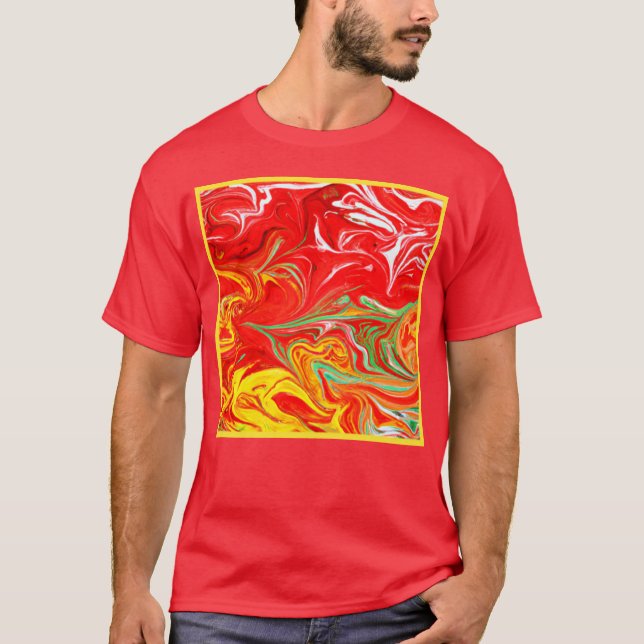 Warme Farben Muster Kunst. Jetzt kaufen T-Shirt (Vorderseite)