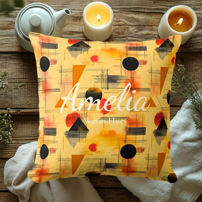 Warme Farben - Pinsel und geometrisches Kissen mit (Von Creator hochgeladen)