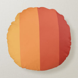 Warme Farben - Retro-Farbtöne Streifen Rundes Kissen