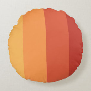 Warme Farben - Retro-Farbtöne Streifen Rundes Kissen