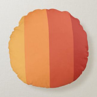Warme Farben - Retro-Farbtöne Streifen Rundes Kissen