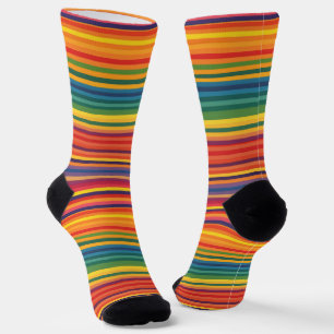 Warme Farben Streifen Muster Socken