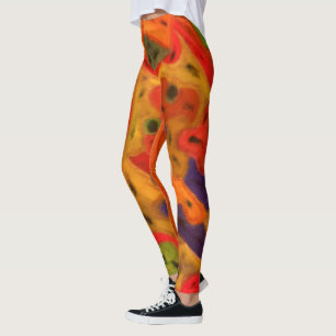 Warme Farben Tiefrote goldbraun Design Leggings