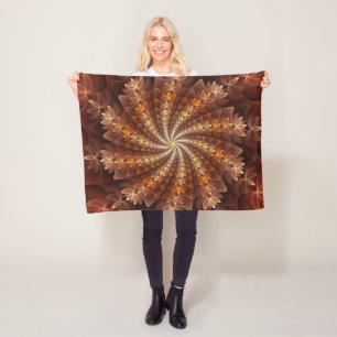 Warme Farben, trendige moderne Fraktal Art Muster Fleecedecke