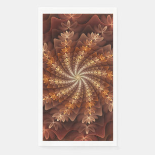 Warme Farben, trendige moderne Fraktal Art Muster Serviette