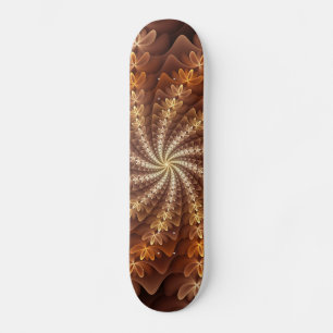Warme Farben, trendige moderne Fraktal Art Muster Skateboard