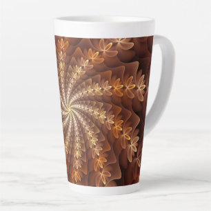 Warme Farben, trippiges modernes Fraktal-Kunstmust Milchtasse