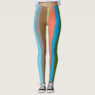 Warme Farbtöne gestreift Leggings