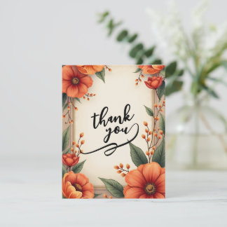 Warme Florale Dankeskarte Mitteilungskarte