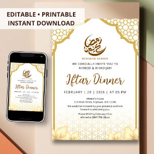 Warme Florale Ramadan-Iftar-Dinner-Einladung Einladung
