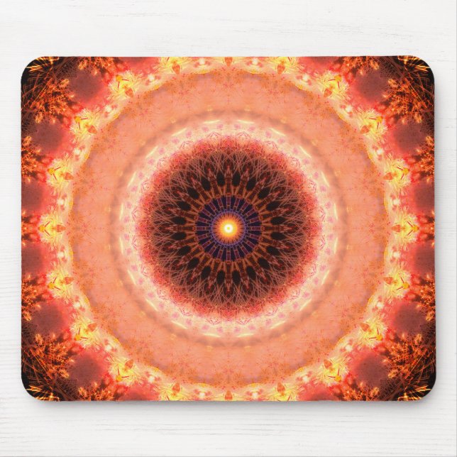 Warme Fraktal-Reflexionen Mousepad (Vorne)