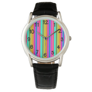 Warme Frühlingsstreifen Armbanduhr