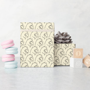 Warme, gemütliche Bärenumarmung Linienkunst-Design Geschenkpapier