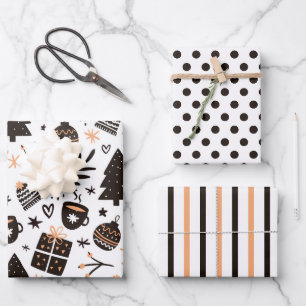 Warme gemütliche Weihnachts-Weihnachtspapier-Set a Geschenkpapier Set