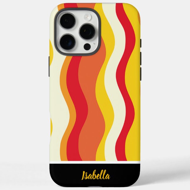 Warme, gewellte Muster schaffen Harmonie iPhone 16 Pro Max Hülle (Rückseite)