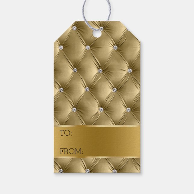 Warme Gold Luxus Imitats Samt Weihnachten Geschenkanhänger (Vorderseite)