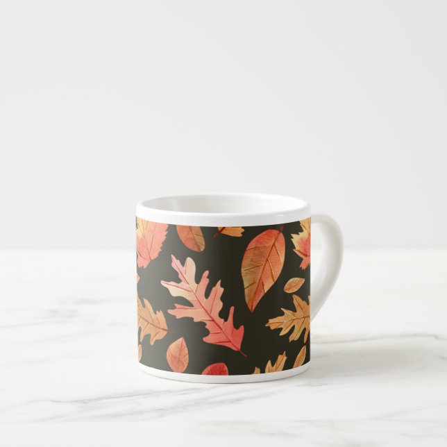 Warme Golden Herbstlaubs Erntedank Saison Espressotasse (Vorderseite Rechts)