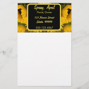 Warme goldene Sonnenblume Custom Briefpapier