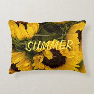 Warme goldene Sonnenblume Custom Dekokissen