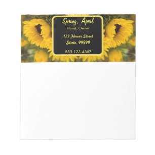Warme goldene Sonnenblume Custom Notizblock