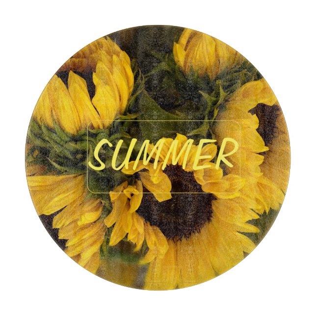 Warme goldene Sonnenblume Custom Schneidebrett (Vorderseite)