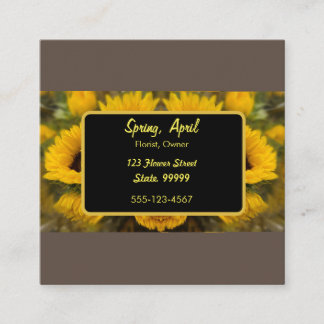 Warme goldene Sonnenblume Custom Telefonnummerkarte