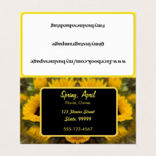 Warme goldene Sonnenblume Custom Visitenkarten