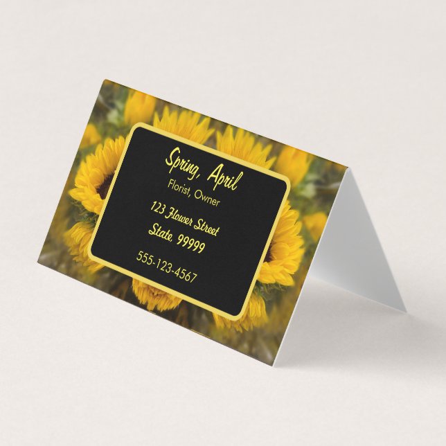 Warme goldene Sonnenblume Custom Visitenkarten (Vorderseite)
