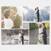 Warme graue moderne Foto-Collagen-Hochzeit des