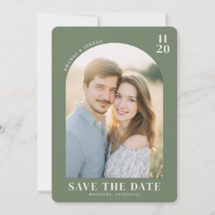 Warme grüne zeitgenössische Fotografie Save The Date
