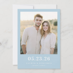 Warme Hellblaue Minimalistische Fotografie Save The Date