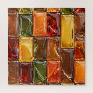 Warme Herbst-Glas-Mosaikfliesen - Glänzendes Berns