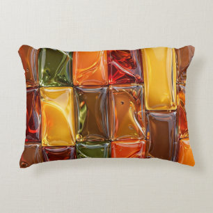 Warme Herbst-Glas-Mosaikfliesen - Glänzendes Berns Dekokissen