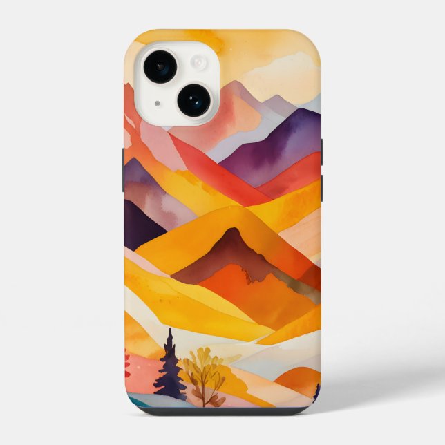 Warme Herbstberge iPhone 14 Hülle (Rückseite)