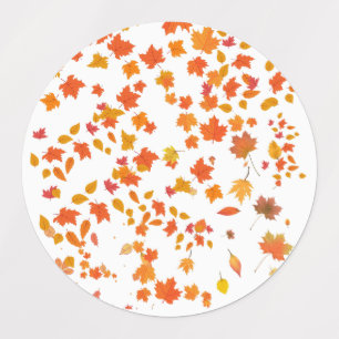 Warme Herbstblätter, magische Jahresgeschenke Etiketten