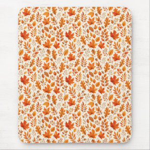 Warme Herbstblätter Nahtloses Muster Mousepad