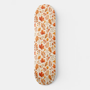 Warme Herbstblätter Nahtloses Muster Skateboard