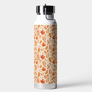 Warme Herbstblätter Nahtloses Muster Trinkflasche