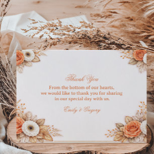 Warme Herbstdankbarkeit in Floral Dankeskarte