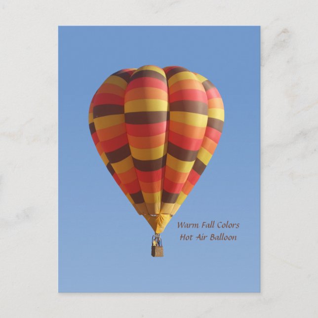 Warme Herbstfarben Heißluftballon Postkarte (Vorderseite)