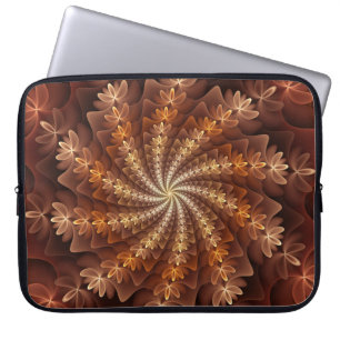 Warme Herbstfarben, moderne Abstrakte Fraktal Kuns Laptopschutzhülle