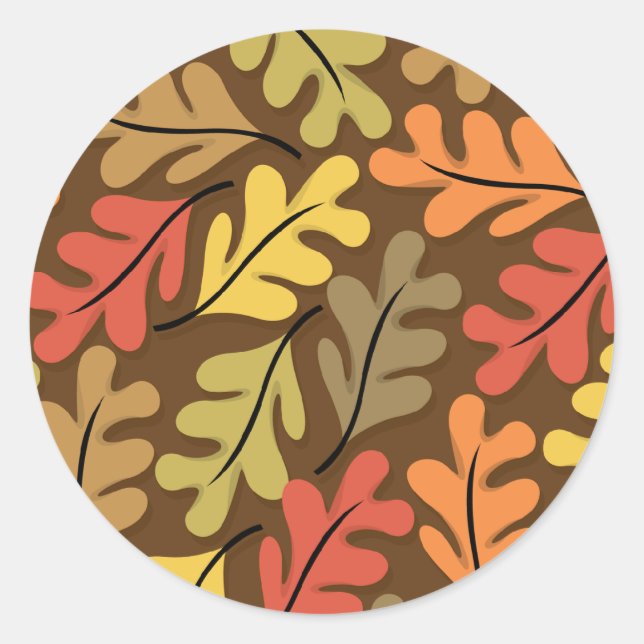 Warme Herbstleaves Runder Aufkleber (Vorderseite)