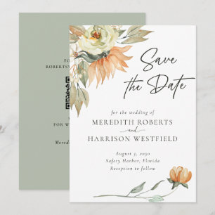 Warme Herbstsonnenblumen - Burnt Sienna Hochzeit Save The Date