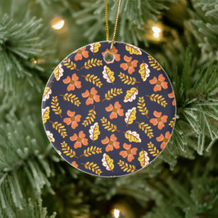 Warme Herbstuntergänge mit Blume Keramik Ornament