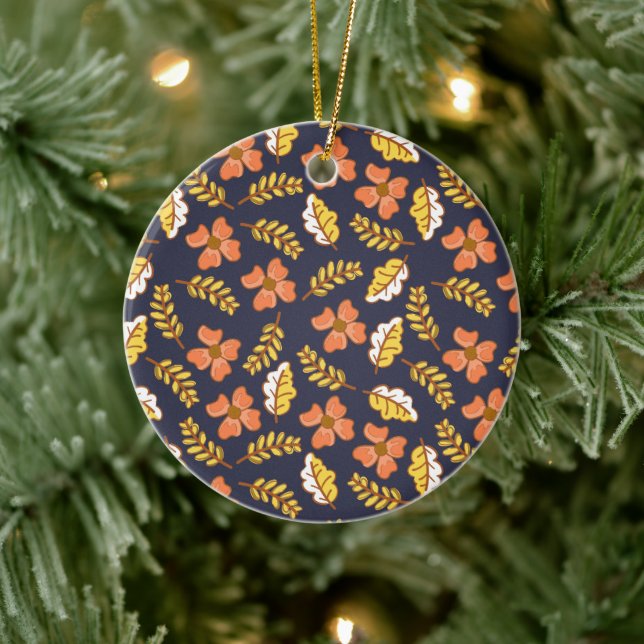 Warme Herbstuntergänge mit Blume Keramik Ornament (Baum)