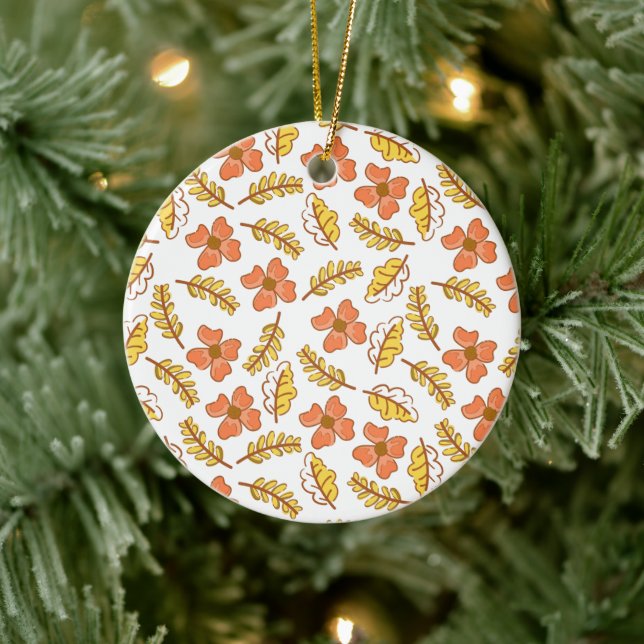 Warme Herbstuntergänge mit Blume Keramik Ornament (Baum)