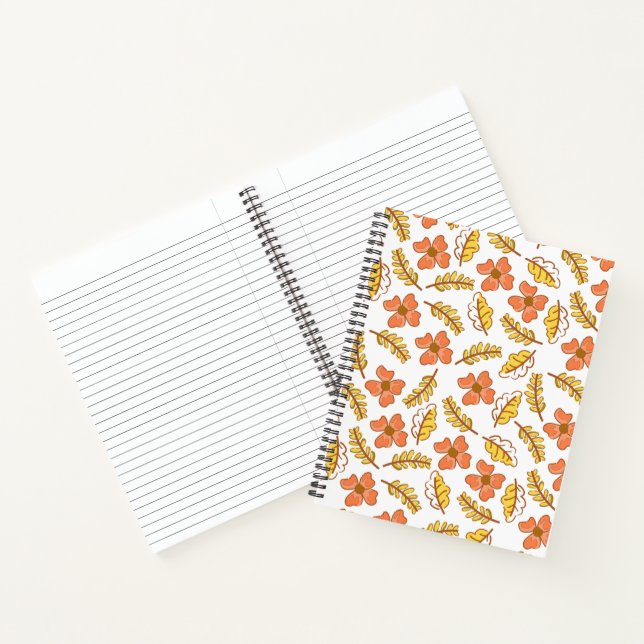 Warme Herbstuntergänge mit Blume Notizbuch (Innenseite)